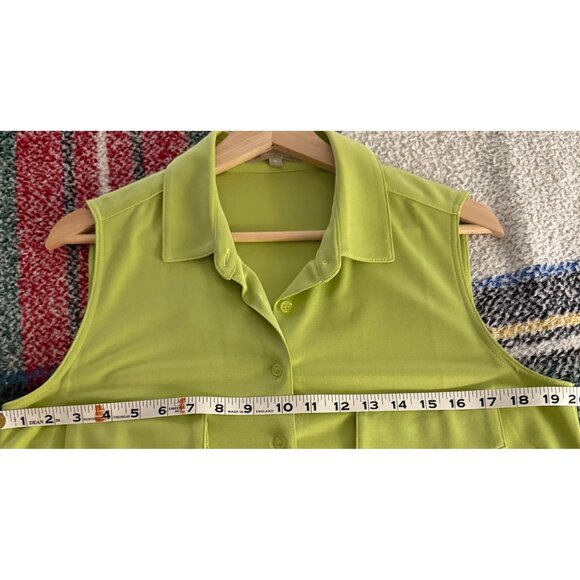 Joan Vass NY Women’s Sleeveless Top Lime / Apple Green - Sz M - Picture 4 of 4